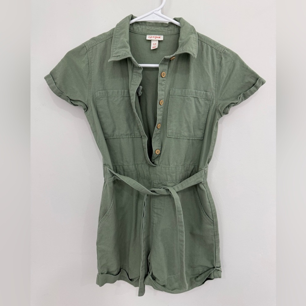 Cat & Jack Army Green Button-Up Romper